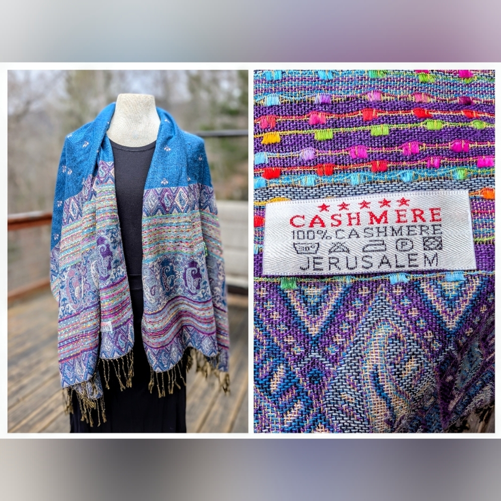 100% Cashmere Pashmina Scarf Made In Jerusalem